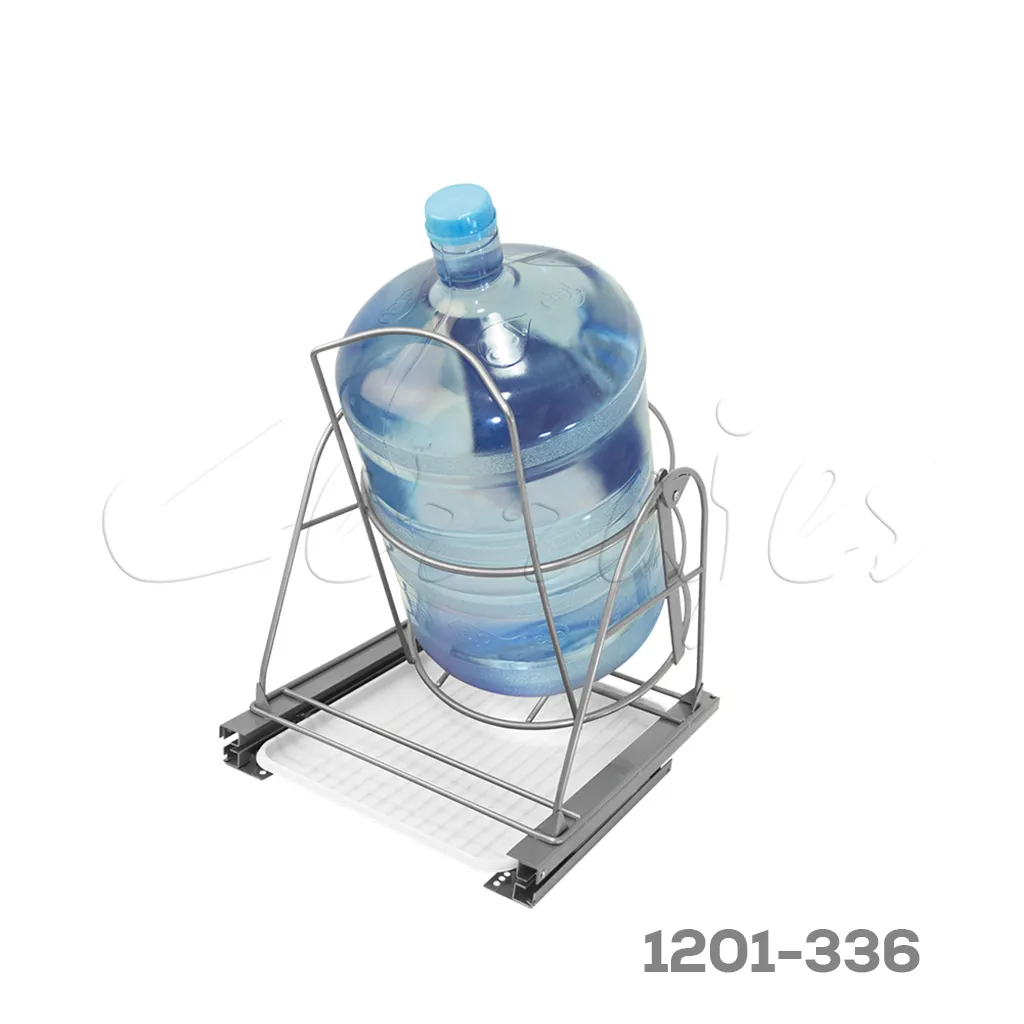 Columpio extraíble PortaGarrafón 20L Cerrajes W=450mm alambre gris plata con cierre suave